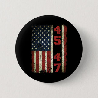 47 Trump Vintage Usa Flag 2024 President Election  6 Cm Round Badge