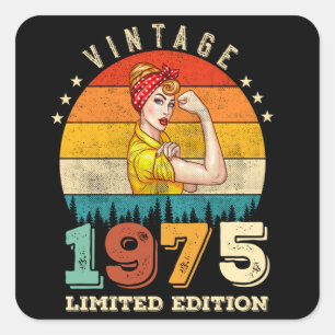 47 Year Old 1975 Vintage 47th Birthday Gifts women Square Sticker