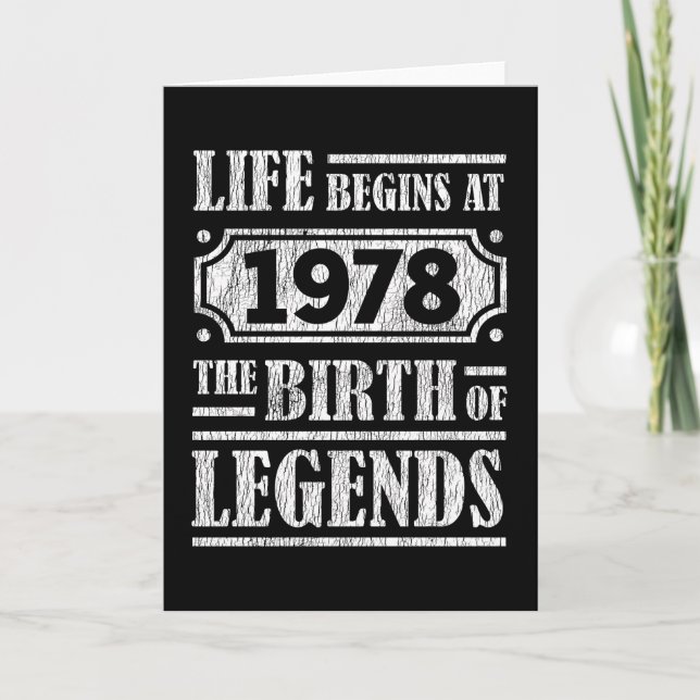 47 Year Old 1978 Birth Of Legend 47th Birthday Card (Front)