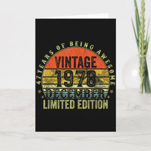 47 Year Old Birthday Gifts For Men December 1978 4 Card
