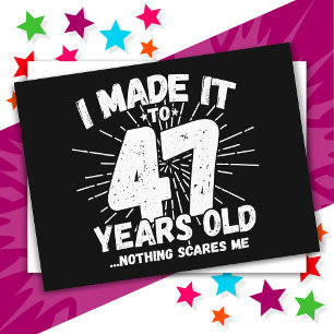 47 Year Old Sarcastic Meme Funny 47th Birthday Postcard