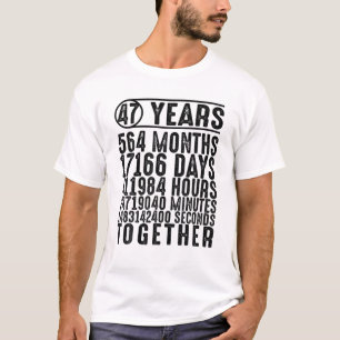 47 Year Wedding Couple Matching 47Th Marriage Anni T-Shirt