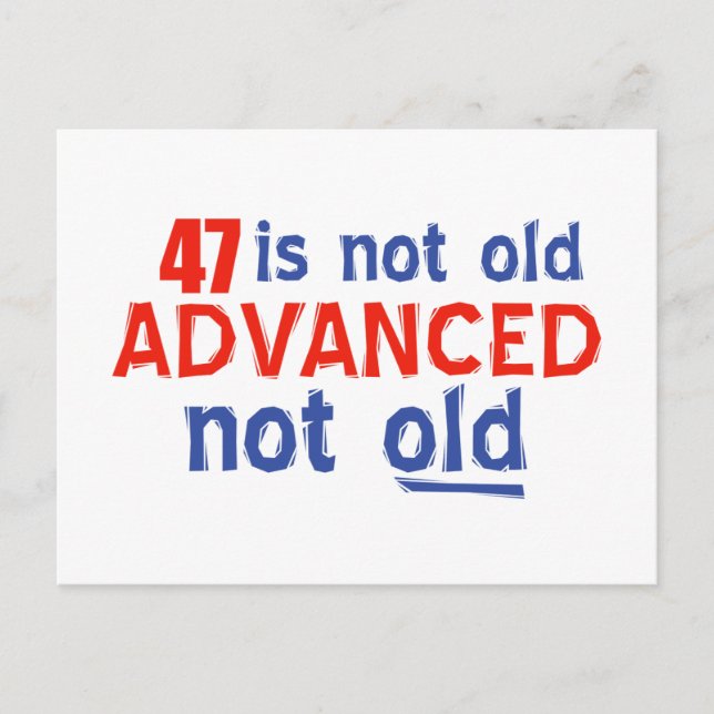 47 years Old birthday designs Postcard (Front)