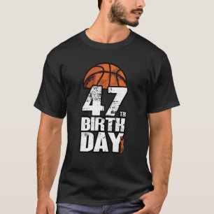 47 Years Old Vintage Basketball 47th Birthday T-Shirt