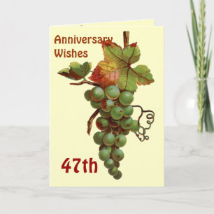 47th Anniversary wishes, customiseable Card