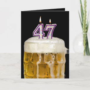 47th Birthday Beer on black Card