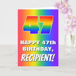 47th Birthday: Colorful, Fun Rainbow Pattern # 47 Card
