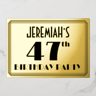 47th Birthday Party — Art Deco Look “47” + Name