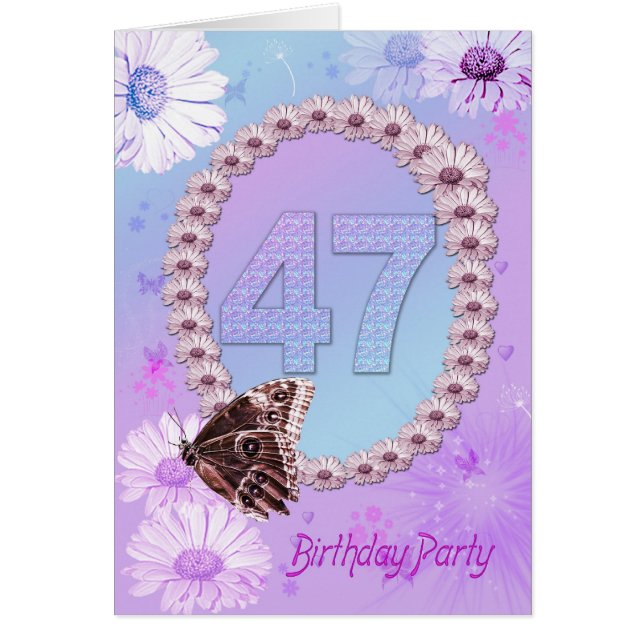 47th Birthday party Invitation (Front)