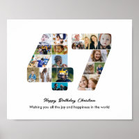 47th Birthday Party Number 47 Photo Collage
