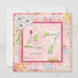 47th birthday party scrapbooking style invitation
