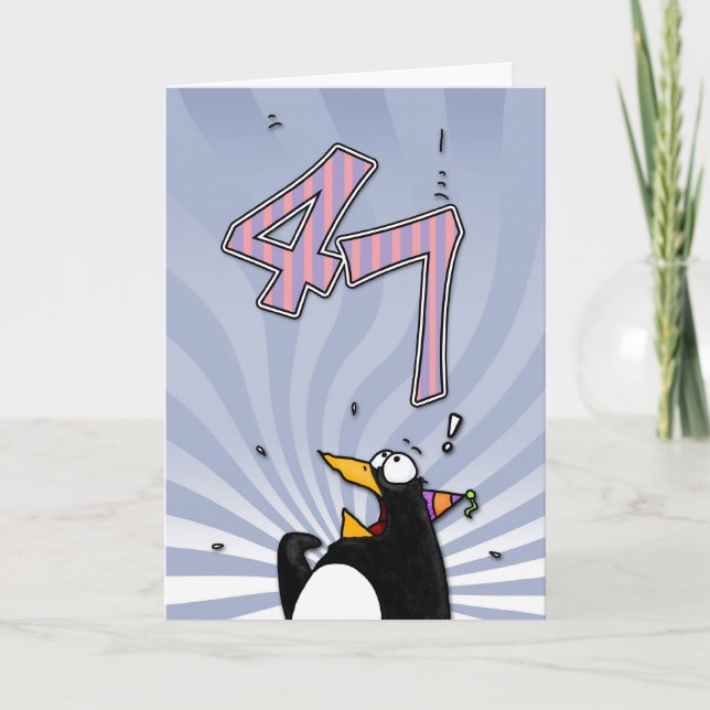 47th Birthday - Penguin Surprise Card (Front)