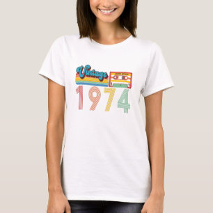 47th Birthday Vintage Retro 1974 Cassette Tape T-Shirt