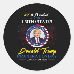 47th President Donald Trump Inauguration Day 2025  Classic Round Sticker