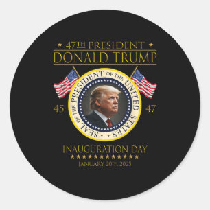 47th President Donald Trump Inauguration Day Janua Classic Round Sticker