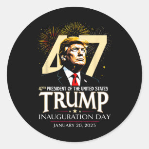 47th President Trump Inauguration Day January 20 M Classic Round Sticker