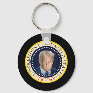 47th President Trump Official Portrait Seal 4th Of Key Ring