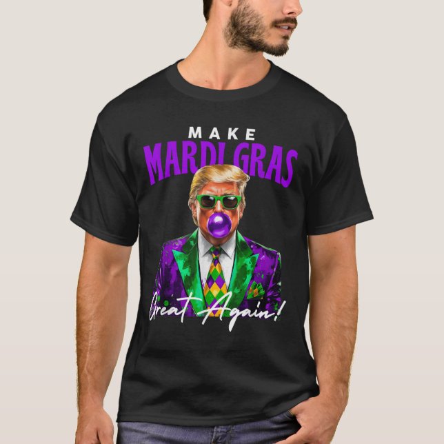 47th President Trump Pop Art Mardi Gras New Orlean T-Shirt (Front)