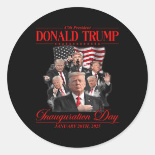 47th President United State Inauguration Trump 202 Classic Round Sticker