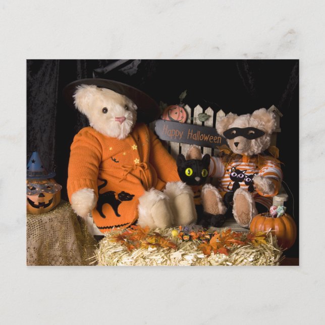 4812 Teddy Bear Halloween Postcard (Front)