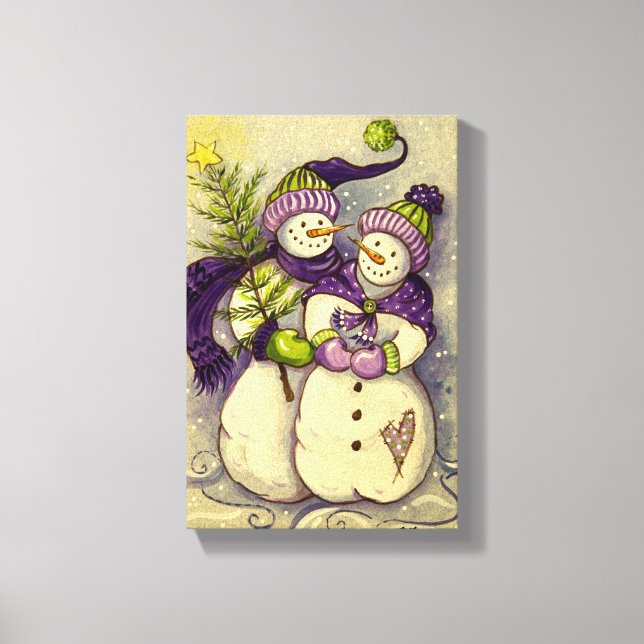 4882 Snowmen Christmas Canvas Print (Front)
