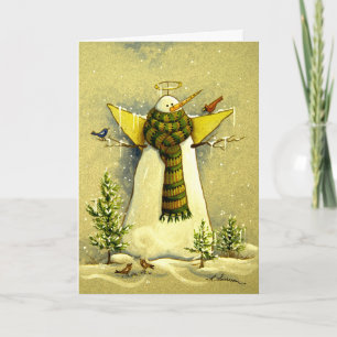 4894 Snow Angel & Birds Birthday Card