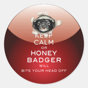 [48] Keep Calm or Honey Badger… Classic Round Sticker