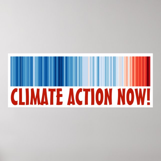 48"x18" Global Warming Climate Change Action NOW! Poster (Front)