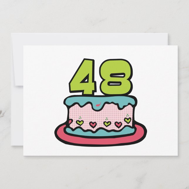 48 Year old Birthday Cake Card (Front)