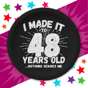 48 Year Old Sarcastic Meme Funny 48th Birthday Paper Plate