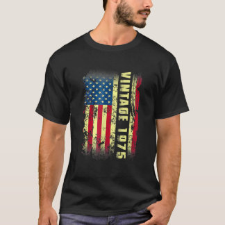 48 Year Old  Vintage 1975 American Flag 48th Birth T-Shirt