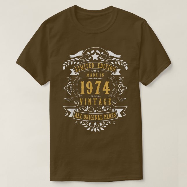 48 Years Old 48th Birthday Made Born in 1974 Men W T-Shirt (Design Front)