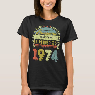 48 Years Old Awesome Since October 1974 48th Birth T-Shirt