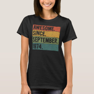 48 Years Old Awesome Since September 1974 48th Bi T-Shirt