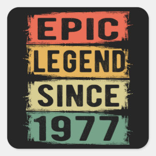 48 Years Old Bday 1977 Epic Legend 48th Birthday Square Sticker