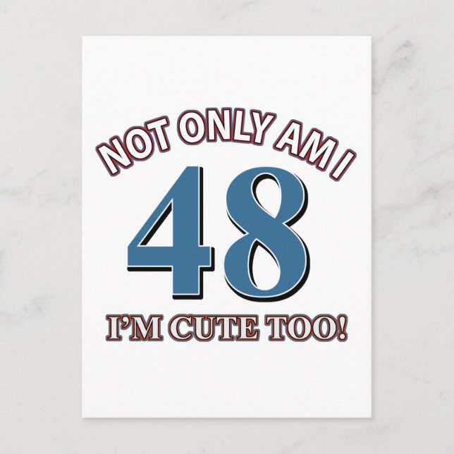 48 years Old birthday designs Postcard (Front)