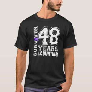 48 Years Survivor I Wear Purple Ribbon Lupus Aware T-Shirt