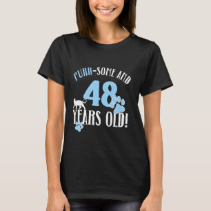 48th Birthday 48 Years Old Cat Mum Cat Lover Birth T-Shirt