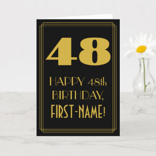48th Birthday ~ Art Deco Inspired Look "48" & Name Card