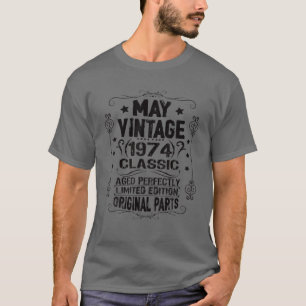 48Th Birthday Born In May 1974 Vintage 48-Year-Old T-Shirt