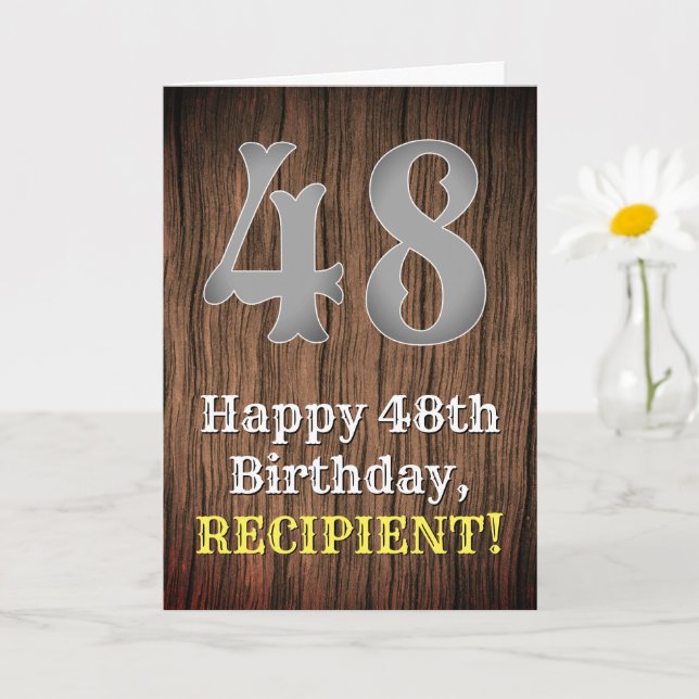 48th Birthday: Country Western Inspired Look, Name Card (Small Plant)