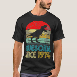 48th Birthday Dinosaur Awesome Since 1974 Retro 48 T-Shirt
