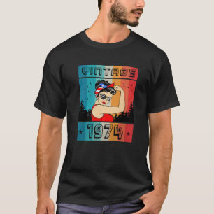 48Th Birthday Gift 48 Years Old For Women Retro Vi T-Shirt