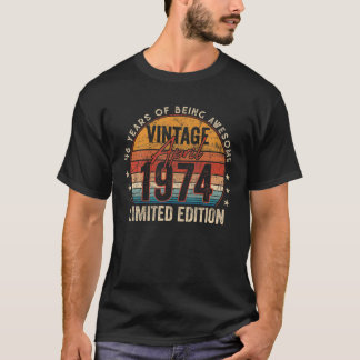 48Th Birthday Gift Vintage April 1974 48 Years Old T-Shirt