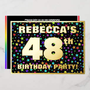 48th Birthday Party — Fun, Colourful Stars Pattern