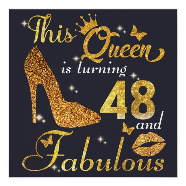 48Th Birthday Party Shirts | 48 And Fabulous Poster (Front)