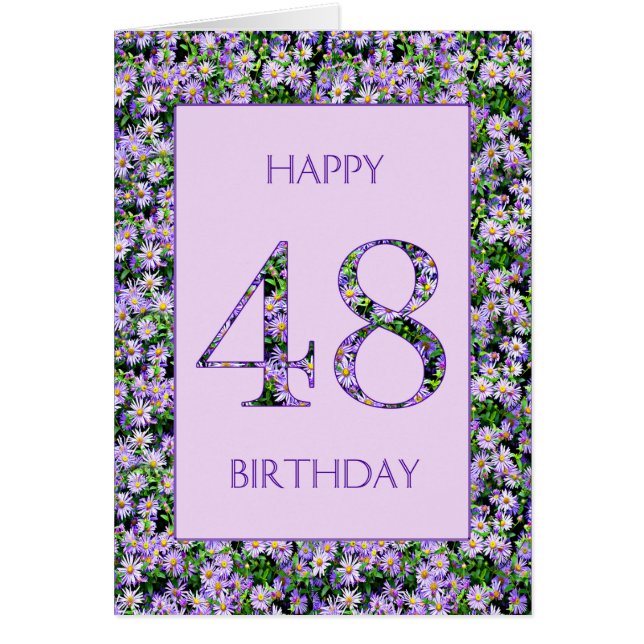 48th Birthday Purple Daisies (Front)
