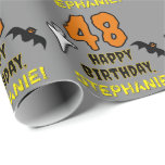 48th Birthday: Spooky Halloween Theme, Custom Name Wrapping Paper<br><div class="desc">This scary and spooky Hallowe'en birthday themed wrapping paper design features a large number "48". It also features the message "HAPPY BIRTHDAY, ", plus a personalised name. There are also depictions of a bat and a ghost on the front. Wrapping paper like this might be a fun way to wrap...</div>