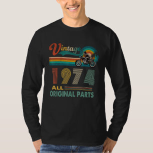 48th Birthday  Vintage Retro Motorcycle Born 1974 T-Shirt