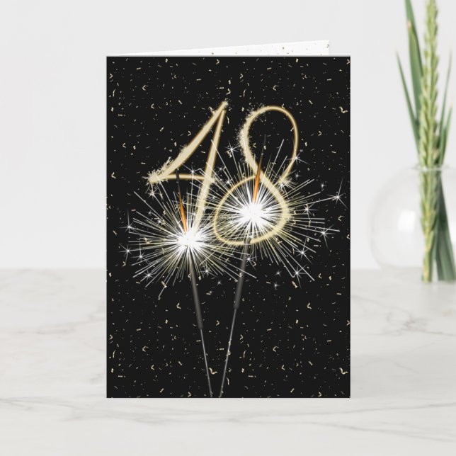 48th wedding anniversary sparklers card (Front)